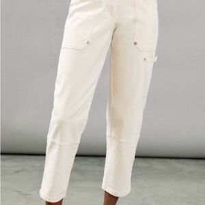 Anthropologie Maeve Turner Utility Cargo Pants Womens Cream 27P